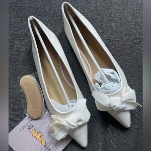 C Paravano Pointy Bow Flats Comfortable Stylish Shoes for Women’s Leather size 9